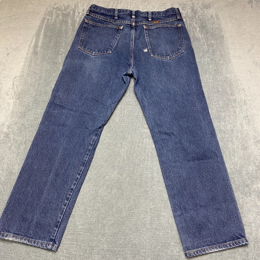 Wrangler Rustler Jeans Mens 34x29 Blue Denim Cotton Regular Fit Everyday Wear